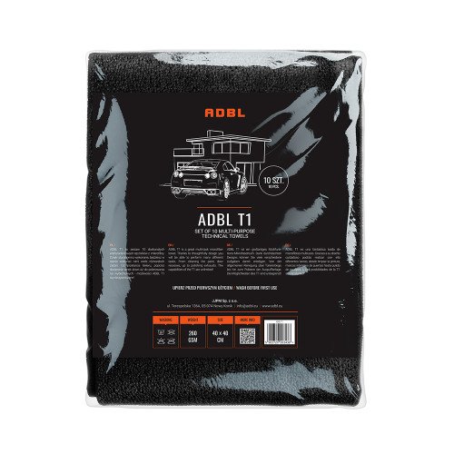 Set Lavete Microfibra Uz General ADBL T1, 260 GSM, 40 x 40cm, 10 buc