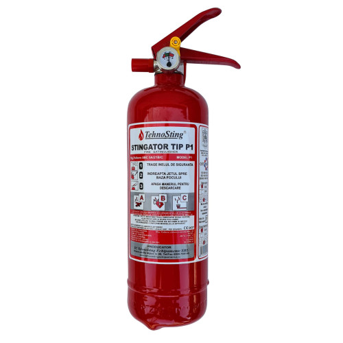 Stingator cu Pulbere P1 si Manometru, 1kg Stingator cu Pulbere P1 si Manometru, 1kg