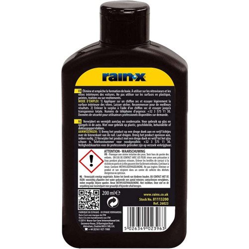 Solutie Anti Ceata Parbriz Rain-X Anti-Fog, 200ml Solutie Anti Ceata Parbriz Rain-X Anti-Fog, 200ml