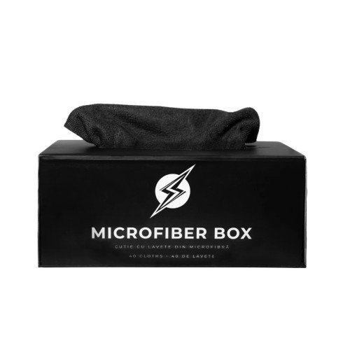 Set Lavete Microfibra Flash Detail Microfiber Box, 180 GSM, 30 x 30cm, 40 buc