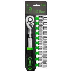 Set Tubulare cu Clichet 1/2 JBM 12 Point Sockets, 11 buc