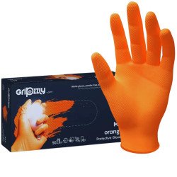 Manusi Nitril Gripzzly, Portocaliu, M, 50 buc