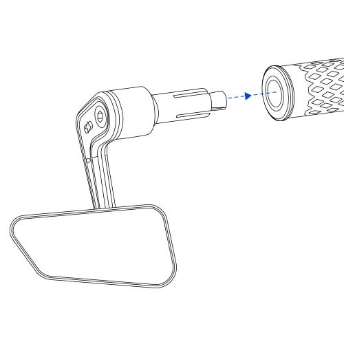 Oglinda Moto Ghidon Oxford Horizon Bar End Mirror, Stanga