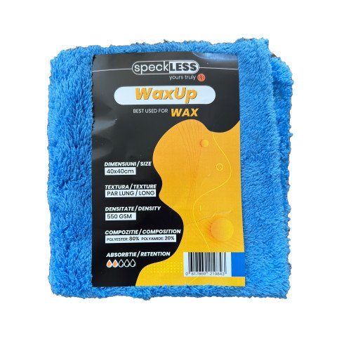 Laveta Microfibra fara Margini speckLESS WaxUp, Albastru, 550 GSM, 40x40cm Laveta Microfibra fara Margini speckLESS WaxUp, Albastru, 550 GSM, 40x40cm