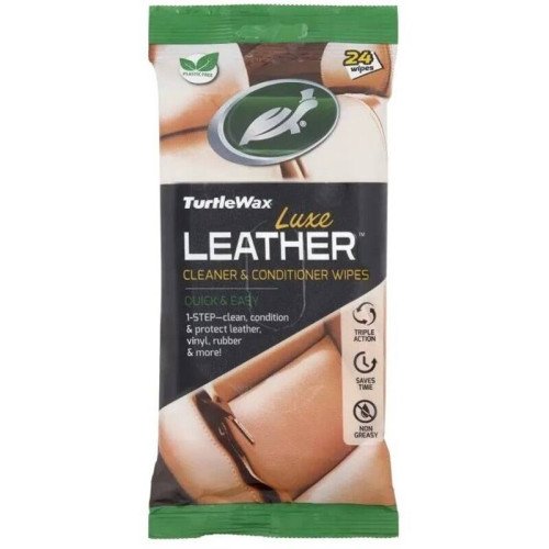 Servetele Umede Curatare si Intretinere Piele Turtle Wax Luxe Leather, 25buc