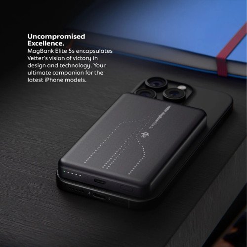 Baterie Externa Compatibila MagSafe Vetter MagBank Elite 5s Qi2, 5000mAh Baterie Externa Compatibila MagSafe Vetter MagBank Elite 5s Qi2, 5000mAh