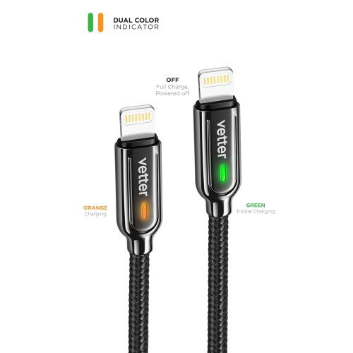 Cablu de date si incarcare Vetter Smart Lightning, Auto Disconnect, 1.2m Cablu de date si incarcare Vetter Smart Lightning, Auto Disconnect, 1.2m
