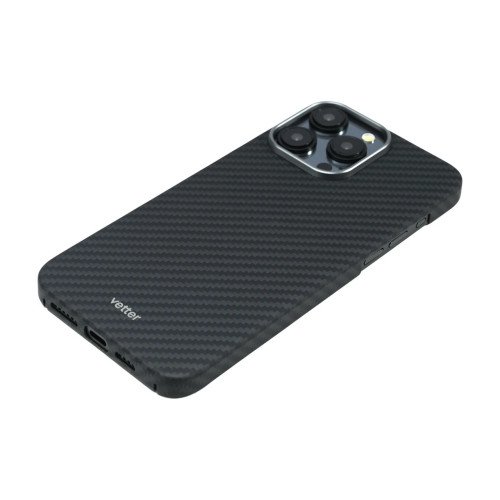 Husa de Telefon din Kevlar pentru Iphone 15 Pro Max Vetter Slim, MagSafe, Negru