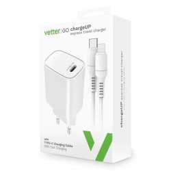 Incarcator Retea Vetter chargeUP Lightning, Smart Travel, 20W, Alb