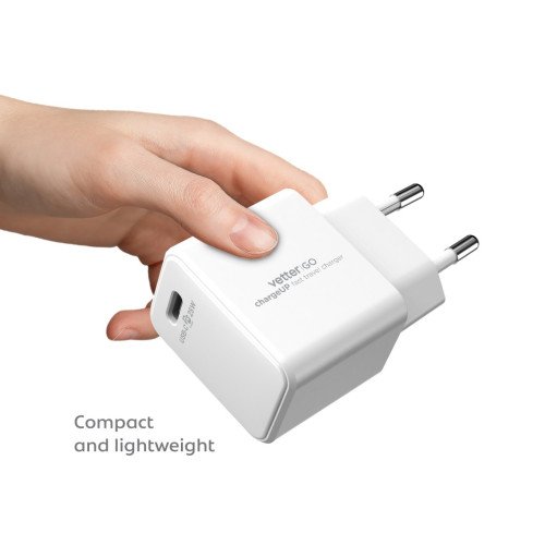 Incarcator Retea Vetter chargeUP Smart Charger with Type-C Cable, 25W, Alb