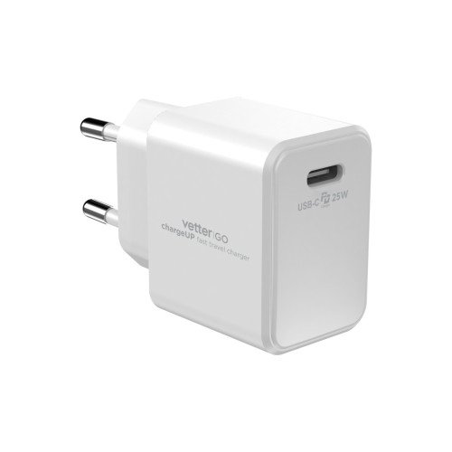 Incarcator Retea Vetter chargeUP Smart Charger with Type-C Cable, 25W, Alb