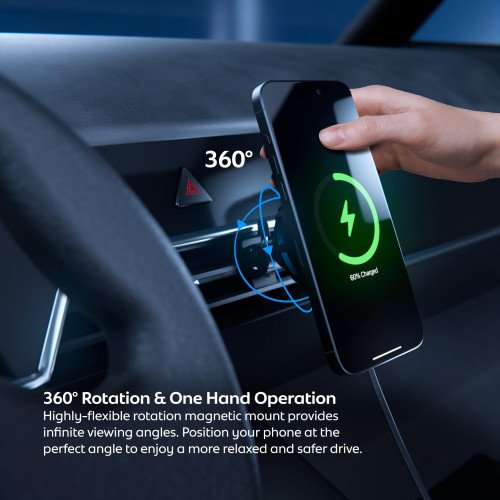 Incarcator si Suport Auto MagSafe Vetter magDRIVE Air 15W Active Cooling