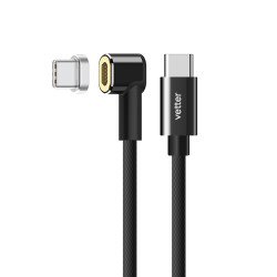Cablu de date Vetter, Nylon Braided, USB Type C, Conector magnetic, Black Cablu de date Vetter, Nylon Braided, USB Type C, Conector magnetic, Black