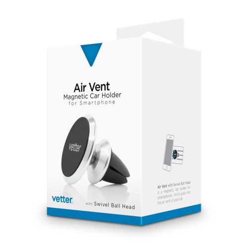 Suport Auto Vetter Magnetic Car Holder, Air Vent with Swivel Ball Head, Aluminum